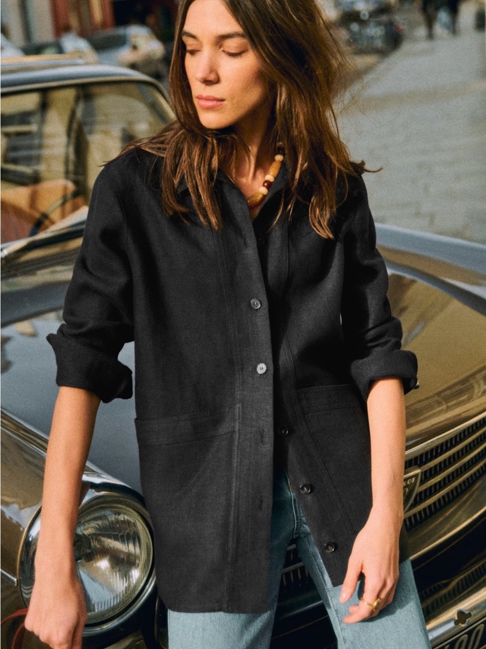 Sezane Linen Will Jacket size S